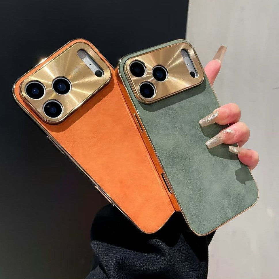 Apple Iphone Lambskin Electroplated Anti-Fall High-End Leather Protective Case (Exclsuive)