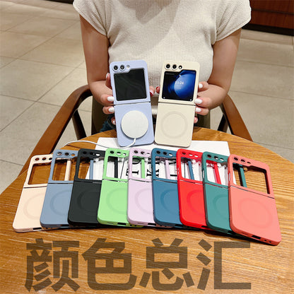 Samsung Flip series Liquid Stacked Silicone Magnetic Anti-Fall Protective Case (Exclusive)