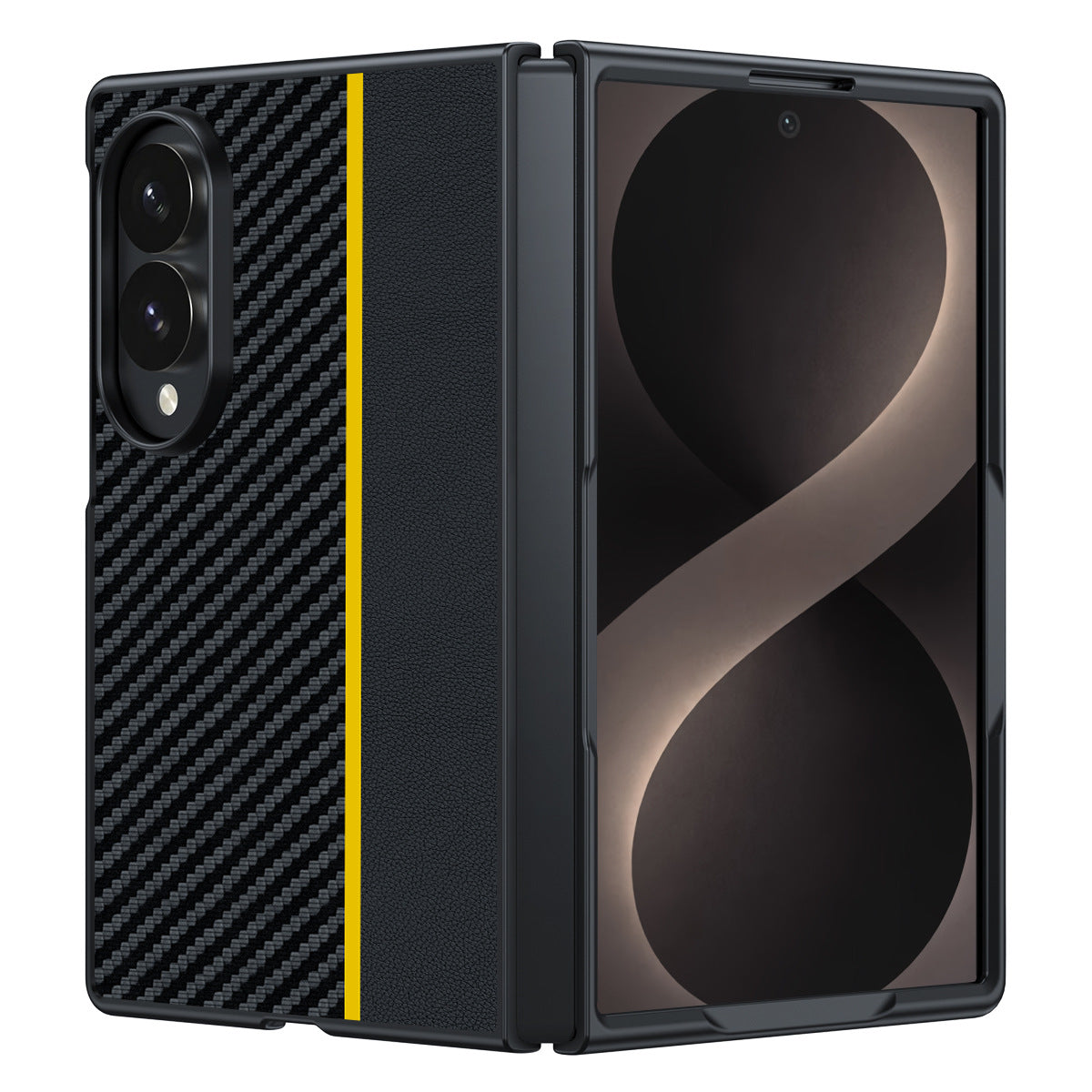 Samsung Fold Carbon Fiber Kevlar Lambskin Leather Foldable Protective Case (Exclusive)