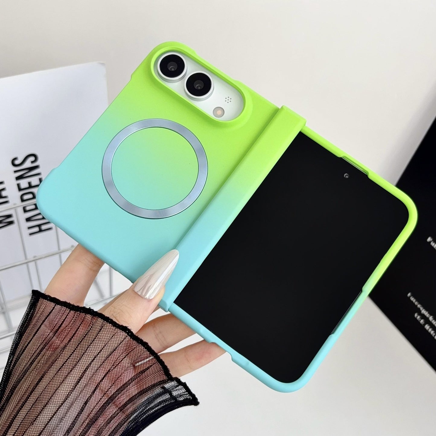 Apple Iphone Ultra Fold Liquid gradient magnetic folding three-piece case (Exclusive)
