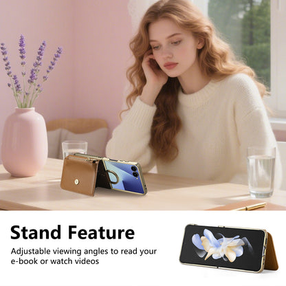 Samsung Flip series Suitable Phone Case, Electroplated Card-Inserting (Exclusive)