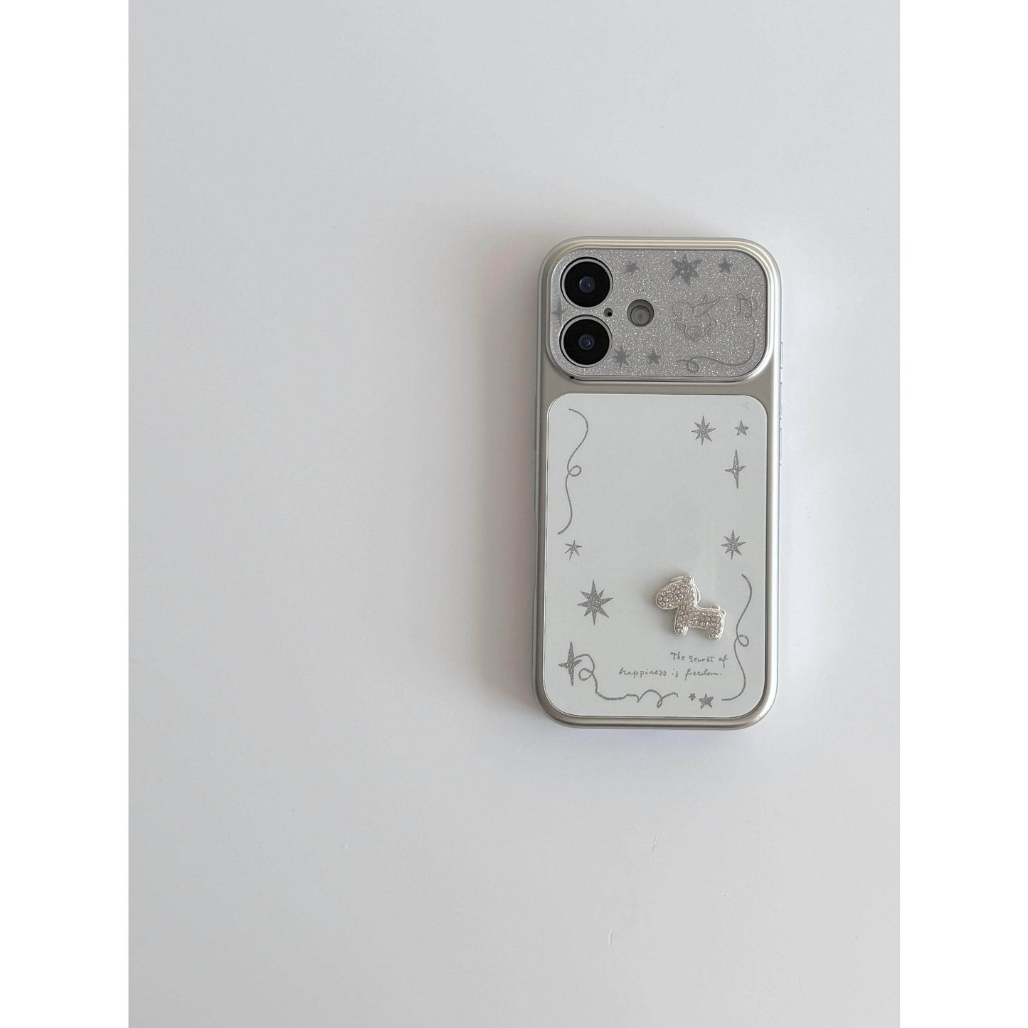 Apple Iphone White Background 3D Rhinestone Pony Case (Exclusive)