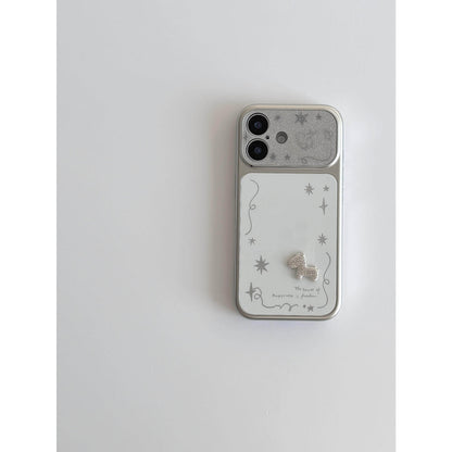 Apple Iphone White Background 3D Rhinestone Pony Case (Exclusive)