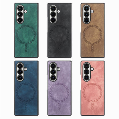 Samsung Z Fold Series cover Magnetic leather Texture Protective cover  (Exclusive)