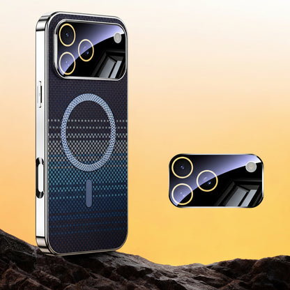 Apple Iphone Cover with Kevlar Pattern With Electroplated Soft Frame Magnetic Cover  (Exclusive)