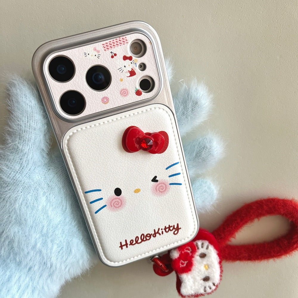 Apple Iphone Cartoon Lanyard Blush Kitty Phone Case (Exclusive)