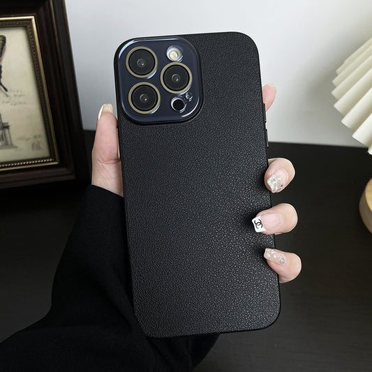 Apple Iphone Litchi Pattern Skin-Feel Crystal Phone Case (Exclusive)