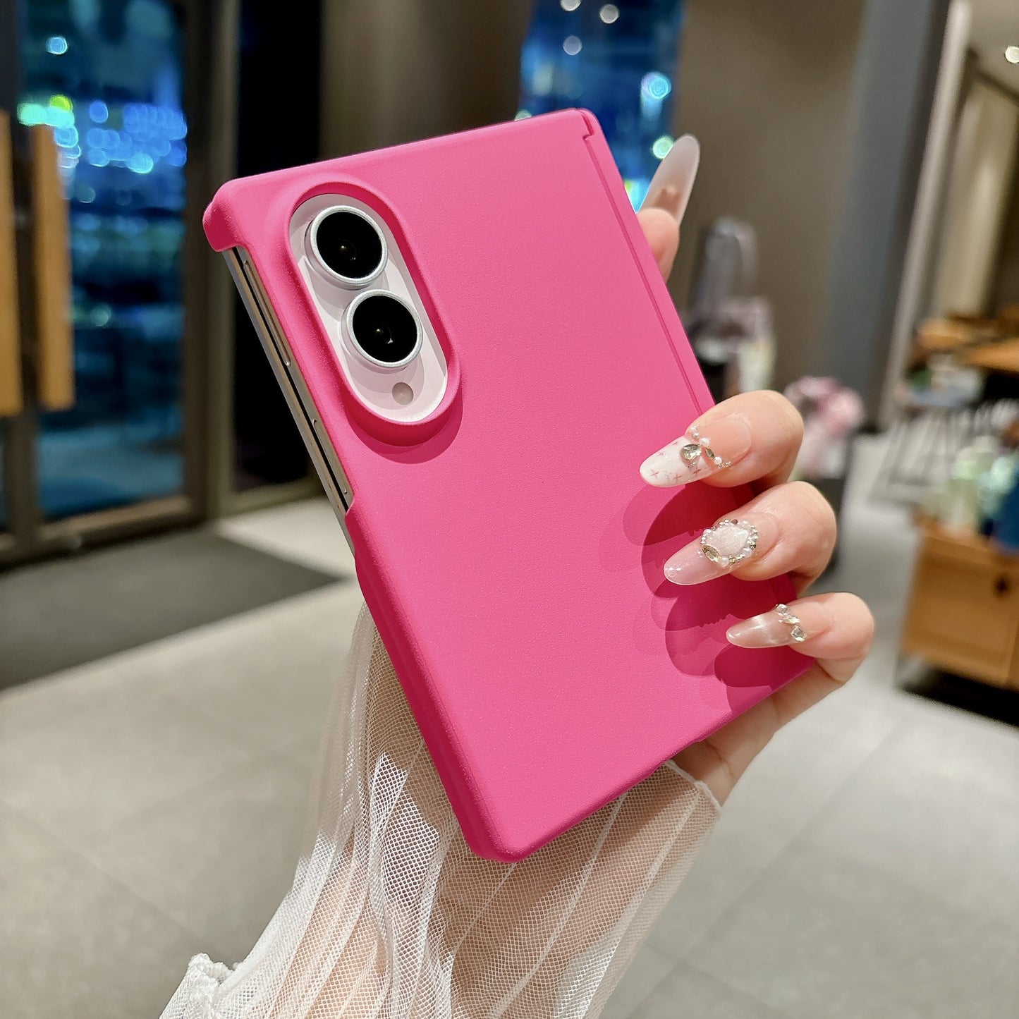 Samsung Fold wide phone magnetic closure gradient frosted case (Exclusive)