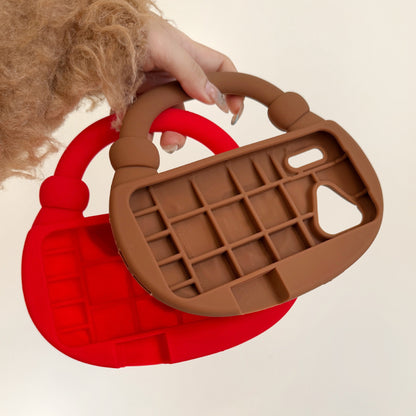 Apple Iphone Creative Simulated Plaid Handbag Phone Case (Exclusive)