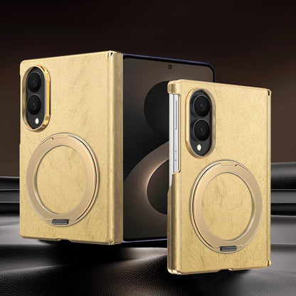 Samsung Fold series screen velvet dual-axis phone case, magnetic rotating stand Case (Exclusive)