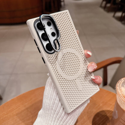 Samsung Ultra Series Honeycomb Mesh Cooling Suitable Magnetic Phone Case Skin Feel Mesh  (Exclusive)