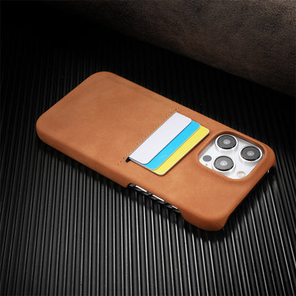 Apple Iphone series Skin-Like Sheepskin Half-Cover Card-Inserting Phone Case, Anti-Drop Protective Case (Exclusive)