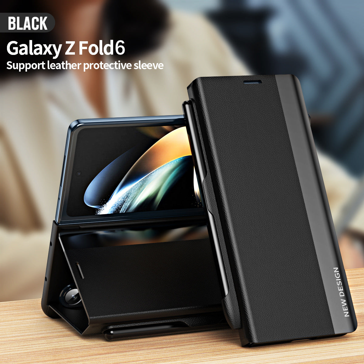 Samsung Flip-Top Magnetic Leather Case, Pen Slot, Spen Pen Case (Exclusive)