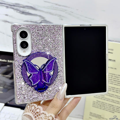 Samsung Fold electroplated butterfly folding diamond folding case (Exclusive)