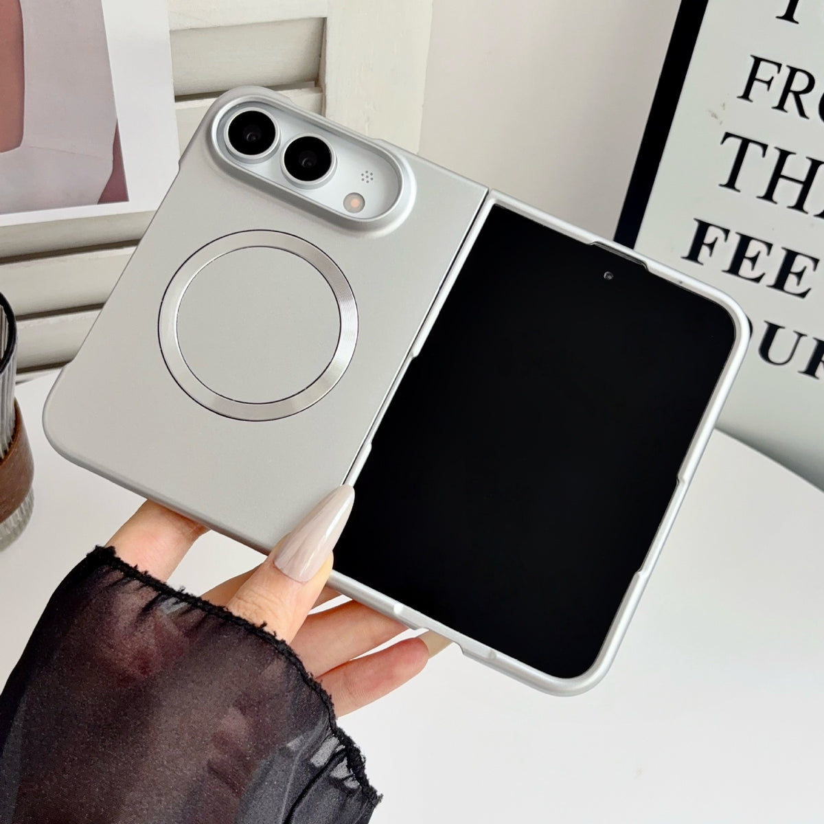 Apple iPhone Ultra Fold stacked metallic paint magnetic ultra-thin anti-drop PC protective Case (Exclusive)