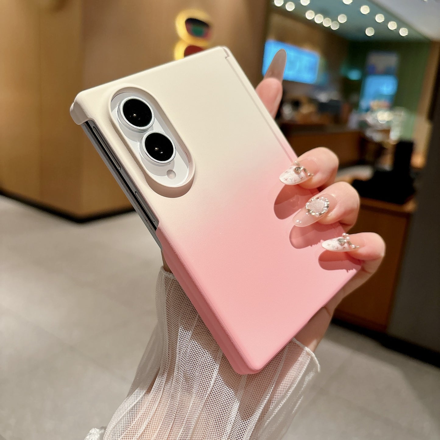 Samsung Fold wide phone magnetic closure gradient frosted case (Exclusive)