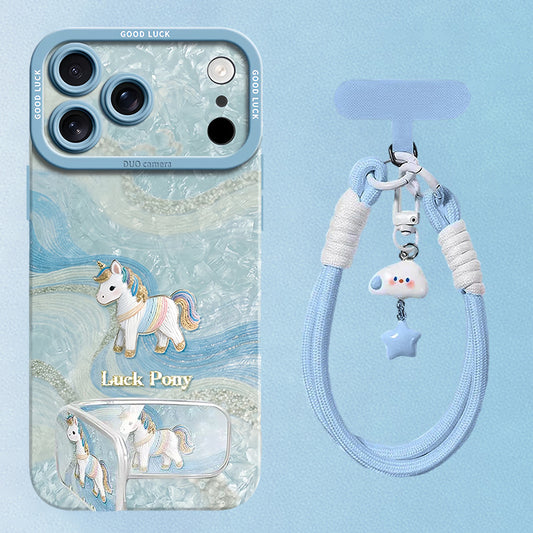 Apple Iphone Horse Silk Pony Case with Mirror Stand and Hand Strap (Exclusive)
