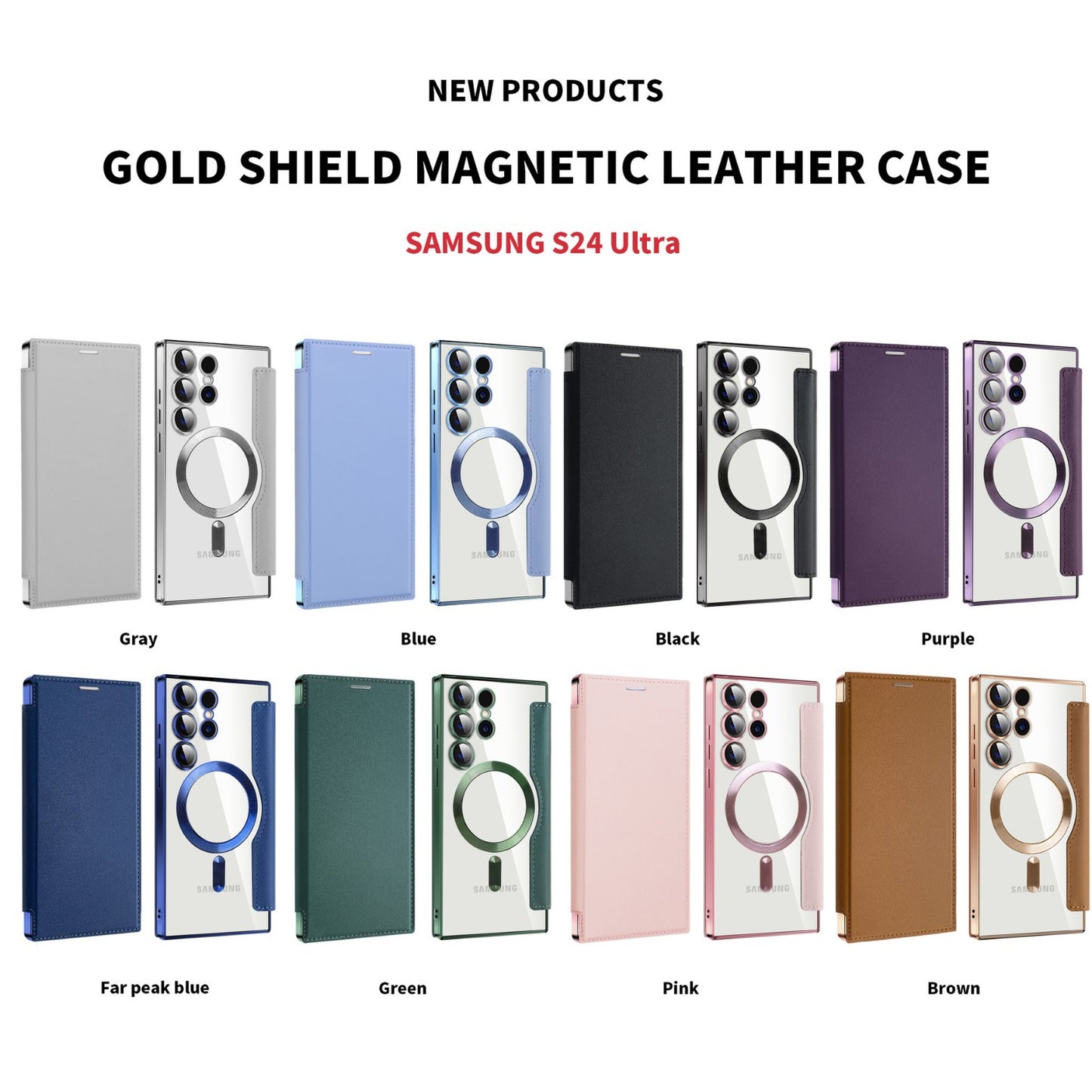 Samsung Ultra series Electroplated Gold Shield Magnetic Case (Exclsuive)