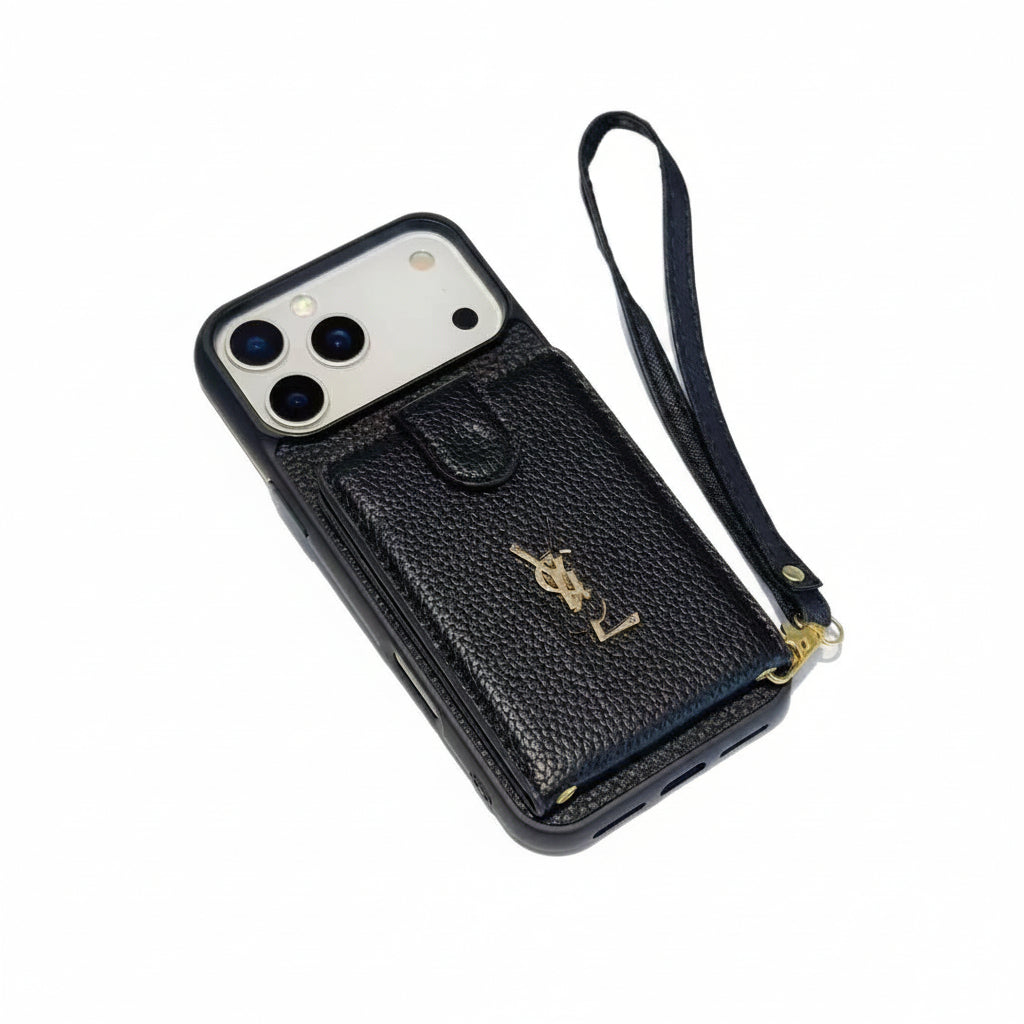 Apple Iphone series Casual card holder , Pebbled leather phone case ( Exclusive )