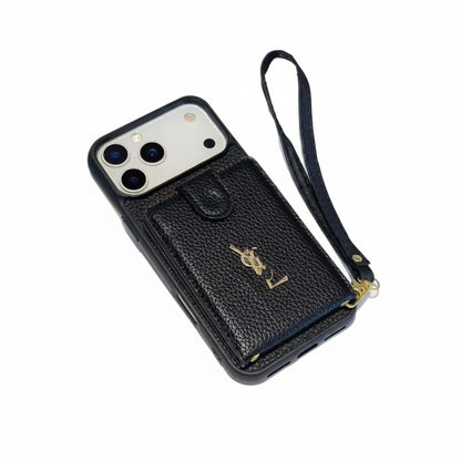 Apple Iphone series Casual card holder , Pebbled leather phone case ( Exclusive )