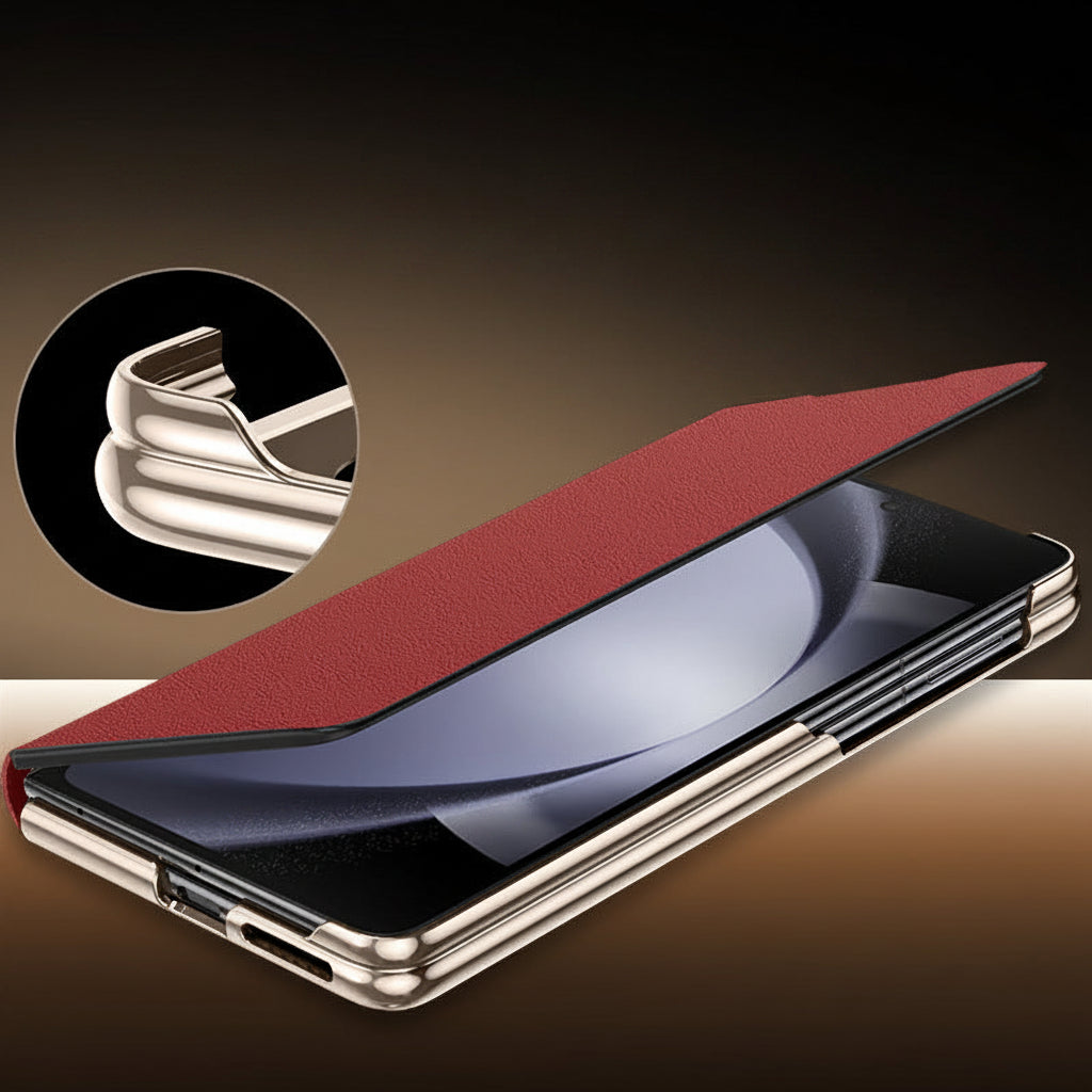 Samsung Fold Series leather wristband dual-axis flip phone Case (Exclusive)