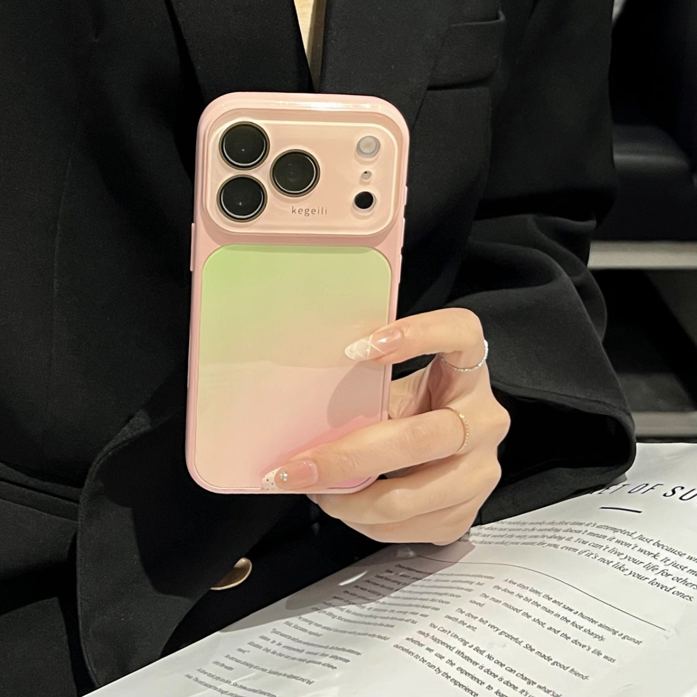 Apple Iphone Ins High-Transparency Gradient Dyeing Personalized Full Coverage, High Aesthetic Value, Light Luxury Case (Exclusive)