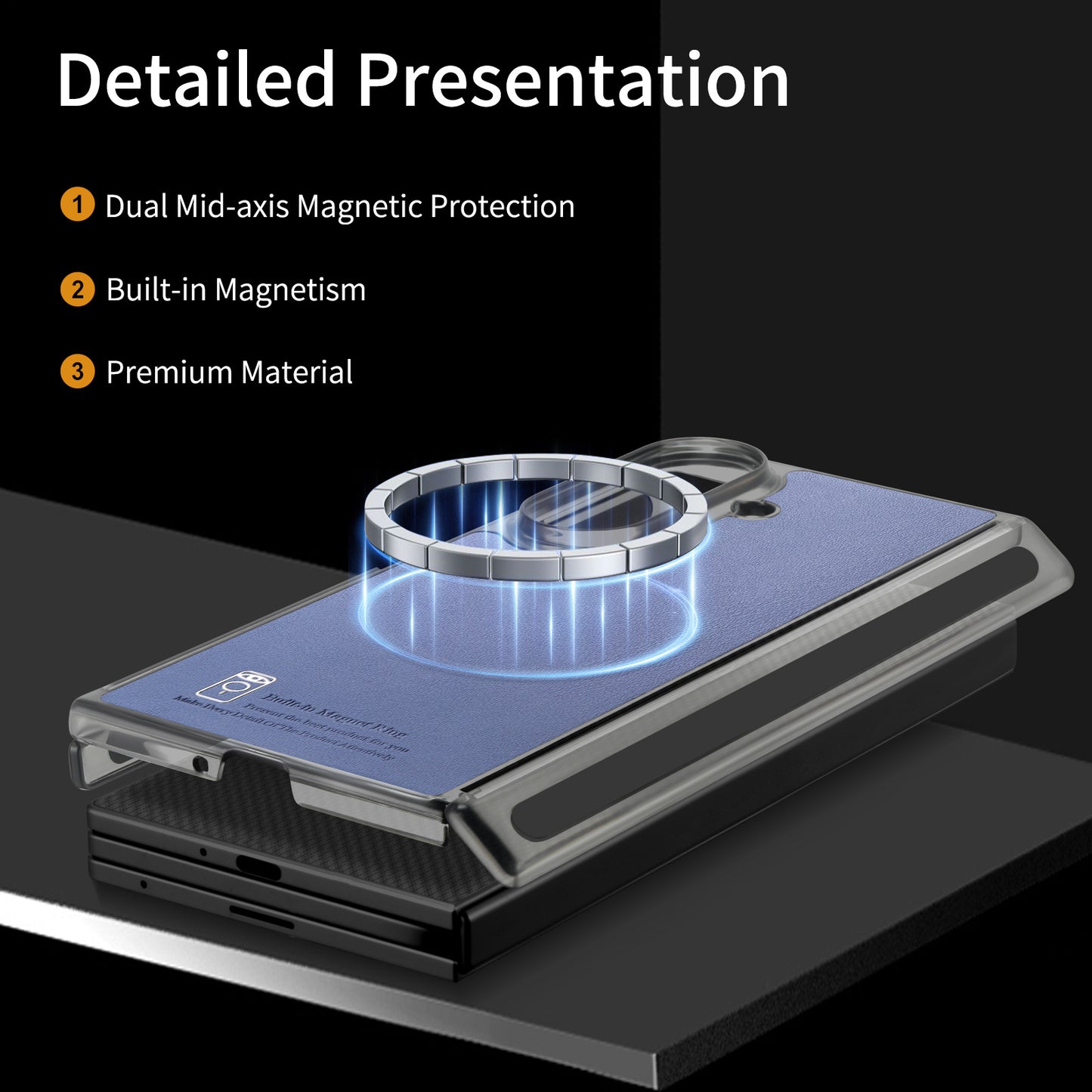 Samsung Fold series Vibrant color Trifold Magnetic Center Axis case (Exclusive)