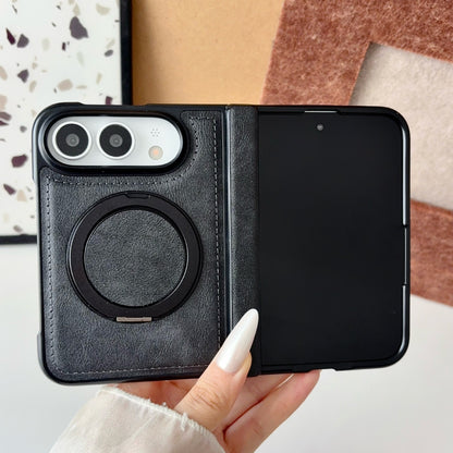 Apple iPhone Ultra Fold magnetic rotating stand, plain leather protective case (Exclusive)