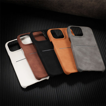 Apple Iphone series Skin-Like Sheepskin Half-Cover Card-Inserting Phone Case, Anti-Drop Protective Case (Exclusive)