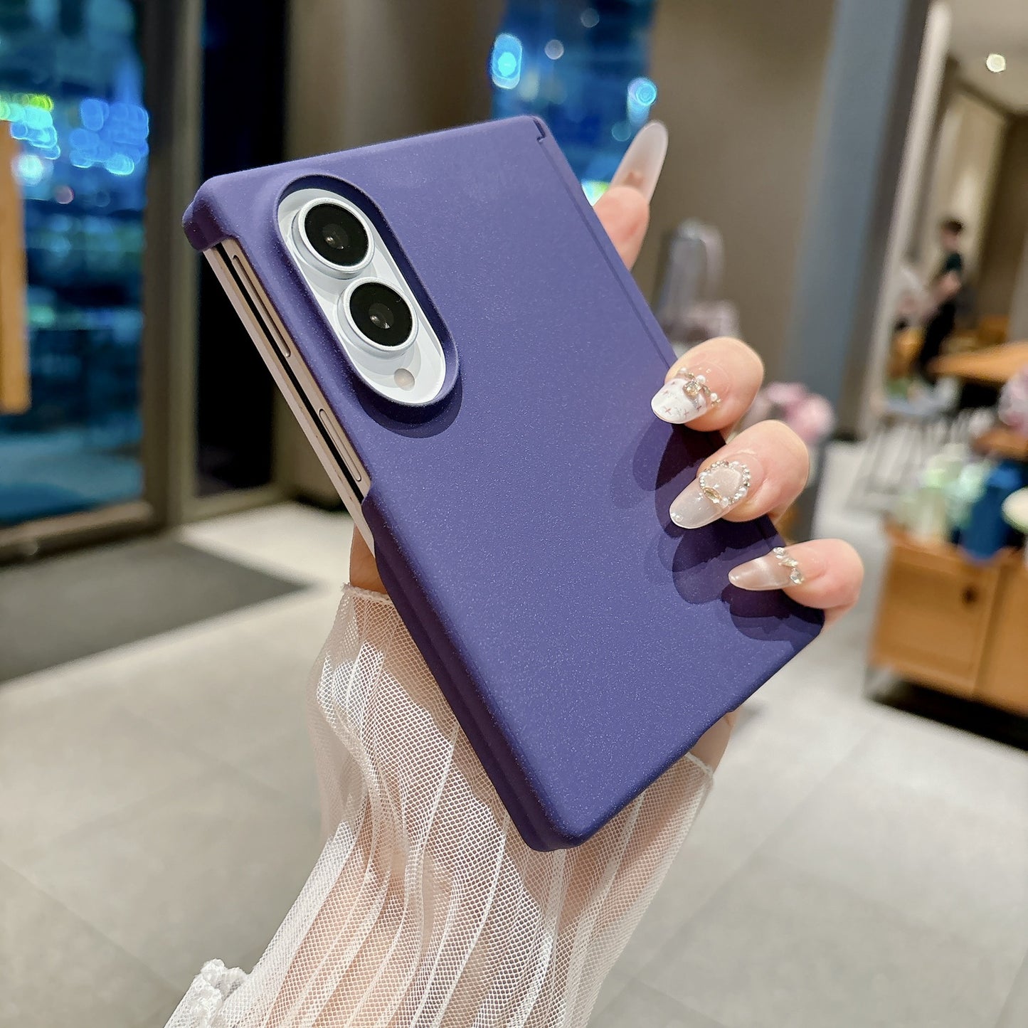 Samsung Fold wide phone magnetic closure gradient frosted case (Exclusive)