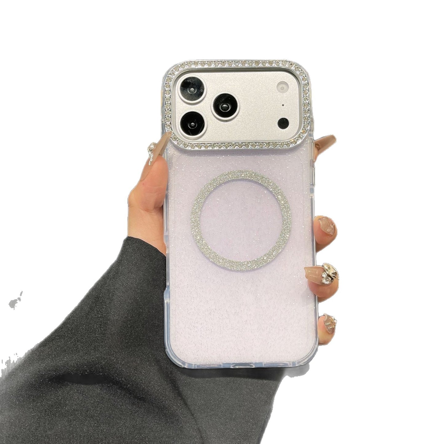 Apple Iphone Glitter Back Cover Magnetic suction Case  (Exclusive)
