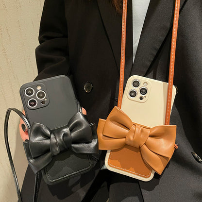 Apple Iphone series Ins-Style Bow Crossbody Phone Case (Exclusive)