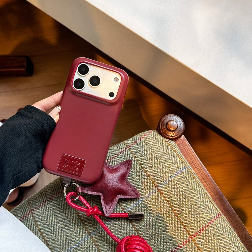 Apple Iphone Leather Star Pendant Mobile Phone Case (Exclusive)