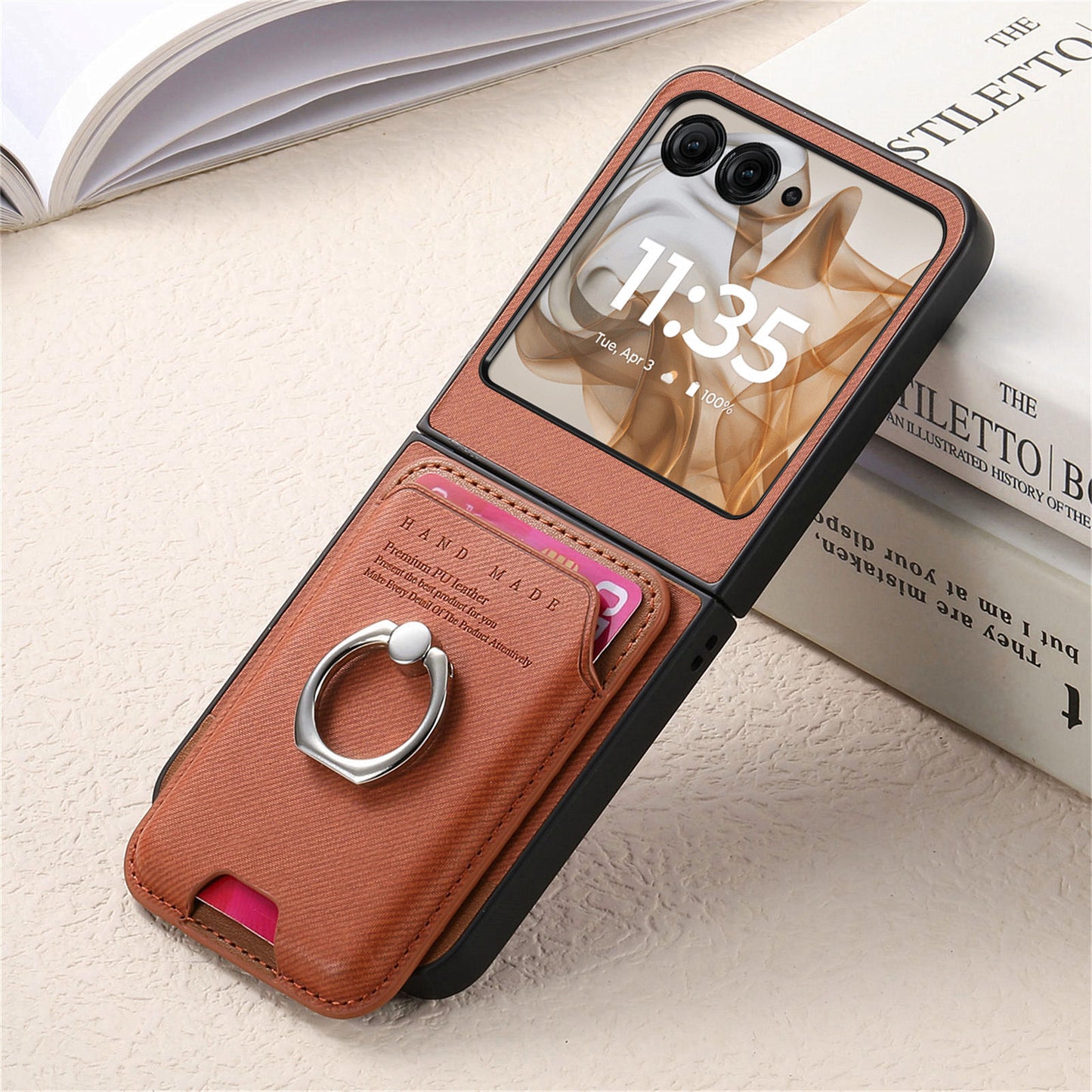 Samsung Z Flip Leather texture Pocket Case (Exclusive)