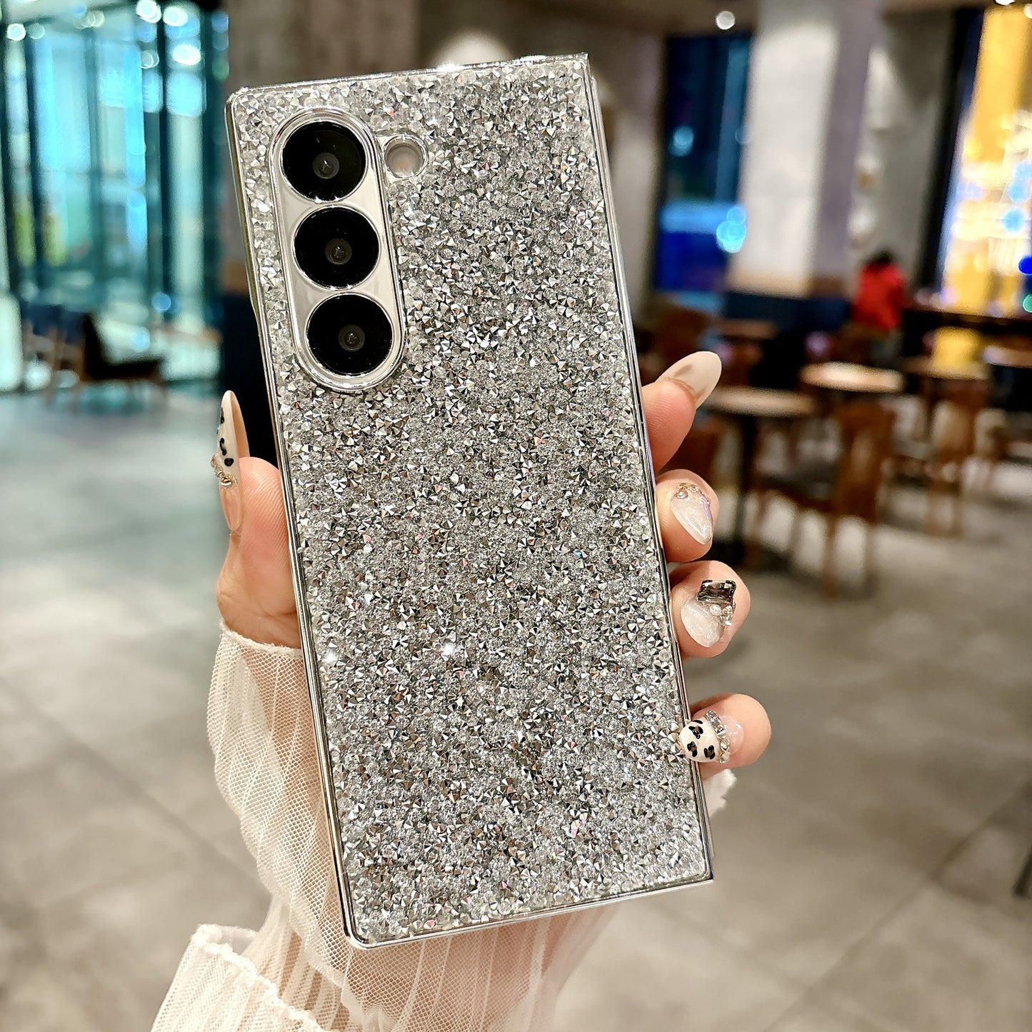 Samsung Fold series Electroplated Sparkling Glitter Large Diamond Folding Case (Exclusive)