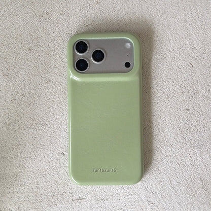 Apple Iphone Simple Solid Color Leather Texture Case (Exclusive)