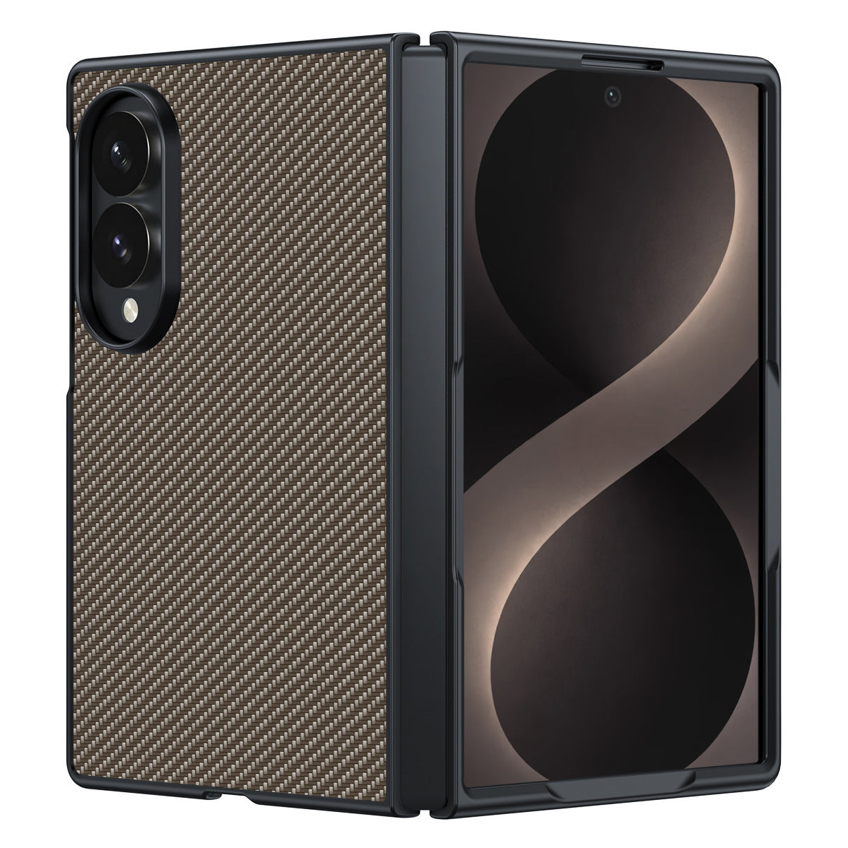 Samsung Fold Carbon Fiber Kevlar Lambskin Leather Foldable Protective Case (Exclusive)