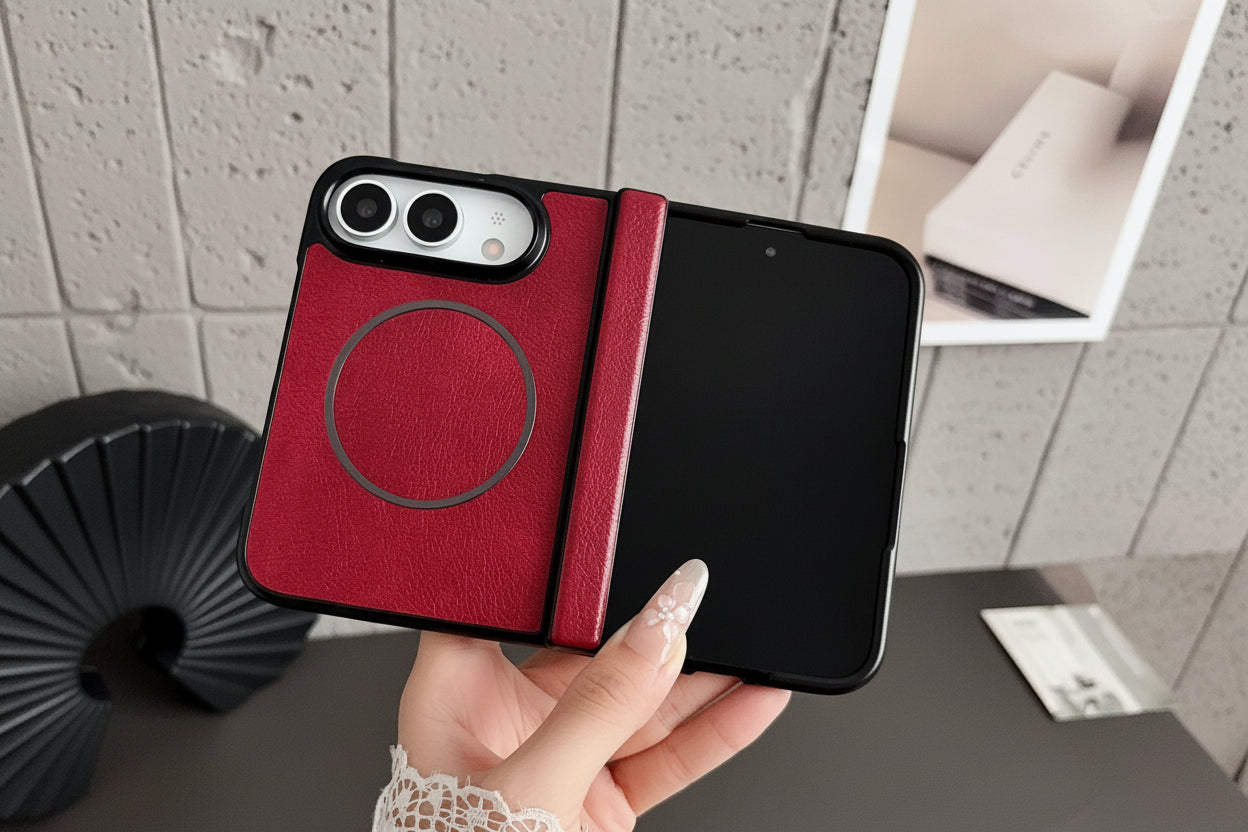Apple Iphone Ultra series central spring, fine coil, crazy horse pattern case (Exclusive)