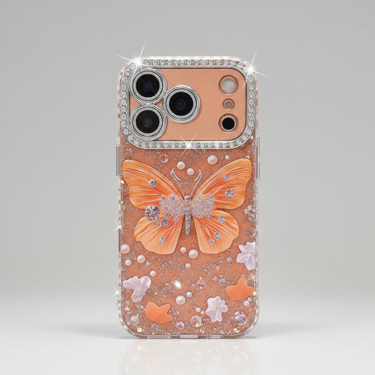 Apple Iphone Rhinestone Butterfly Glitter Lens Case (Exclusive)