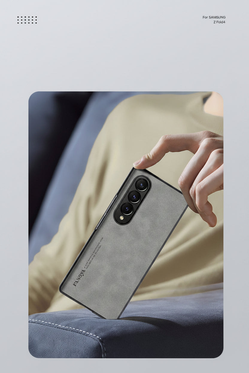 Samsung Z Fold Series Stacked Screen Sheepskin Leather Skin-Feel Protective Case (Exclusive)