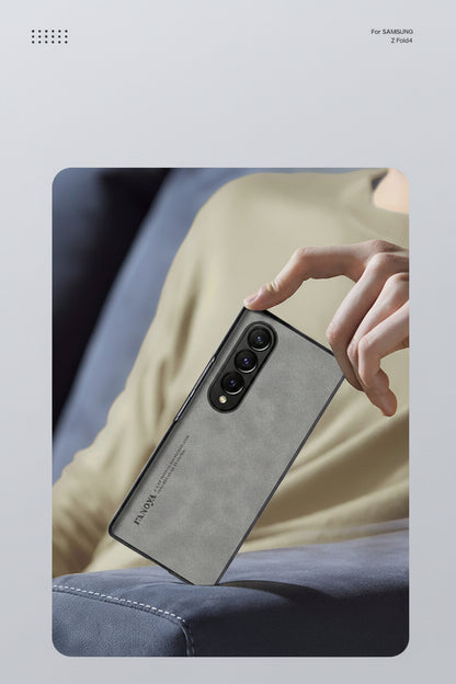 Samsung Z Fold Series Stacked Screen Sheepskin Leather Skin-Feel Protective Case (Exclusive)