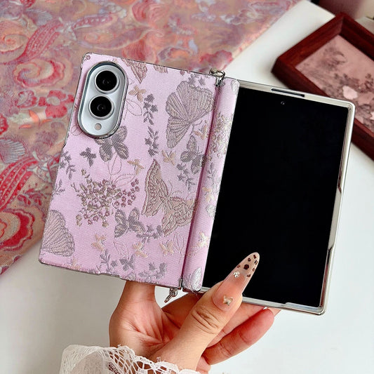 Samsung Fold Embroidery Side Buckle and Front Frame Central Drop Protection Case (Exclusive)