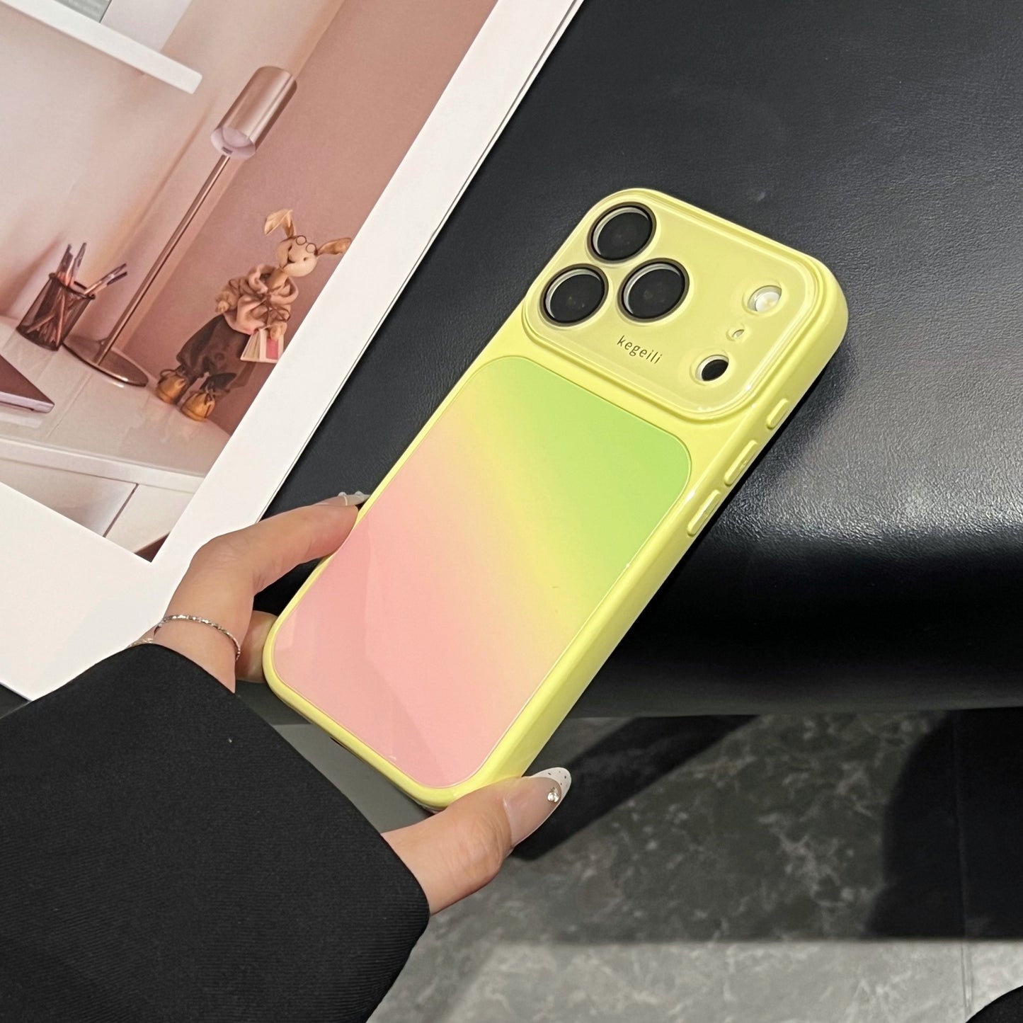 Apple Iphone Ins High-Transparency Gradient Dyeing Personalized Full Coverage, High Aesthetic Value, Light Luxury Case (Exclusive)