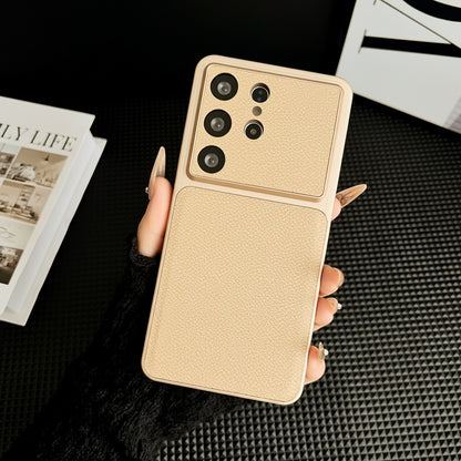 Apple Iphone series Leather Phone Case with Small V Pattern, Anti-Drop, Simple Design Case (Exclsuive)