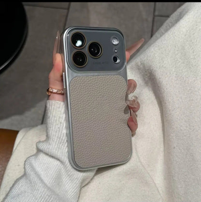 Apple Iphone New Large View Max Lychee Leather Textured Phone case  (Exclusive)
