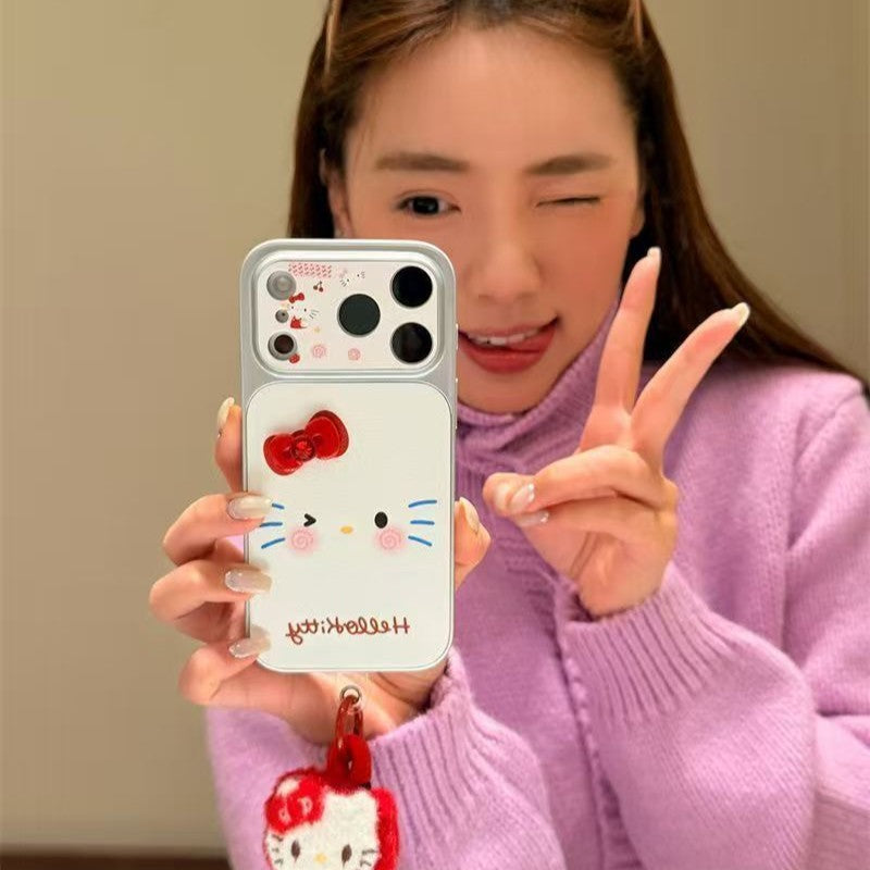 Apple Iphone Cartoon Lanyard Blush Kitty Phone Case (Exclusive)