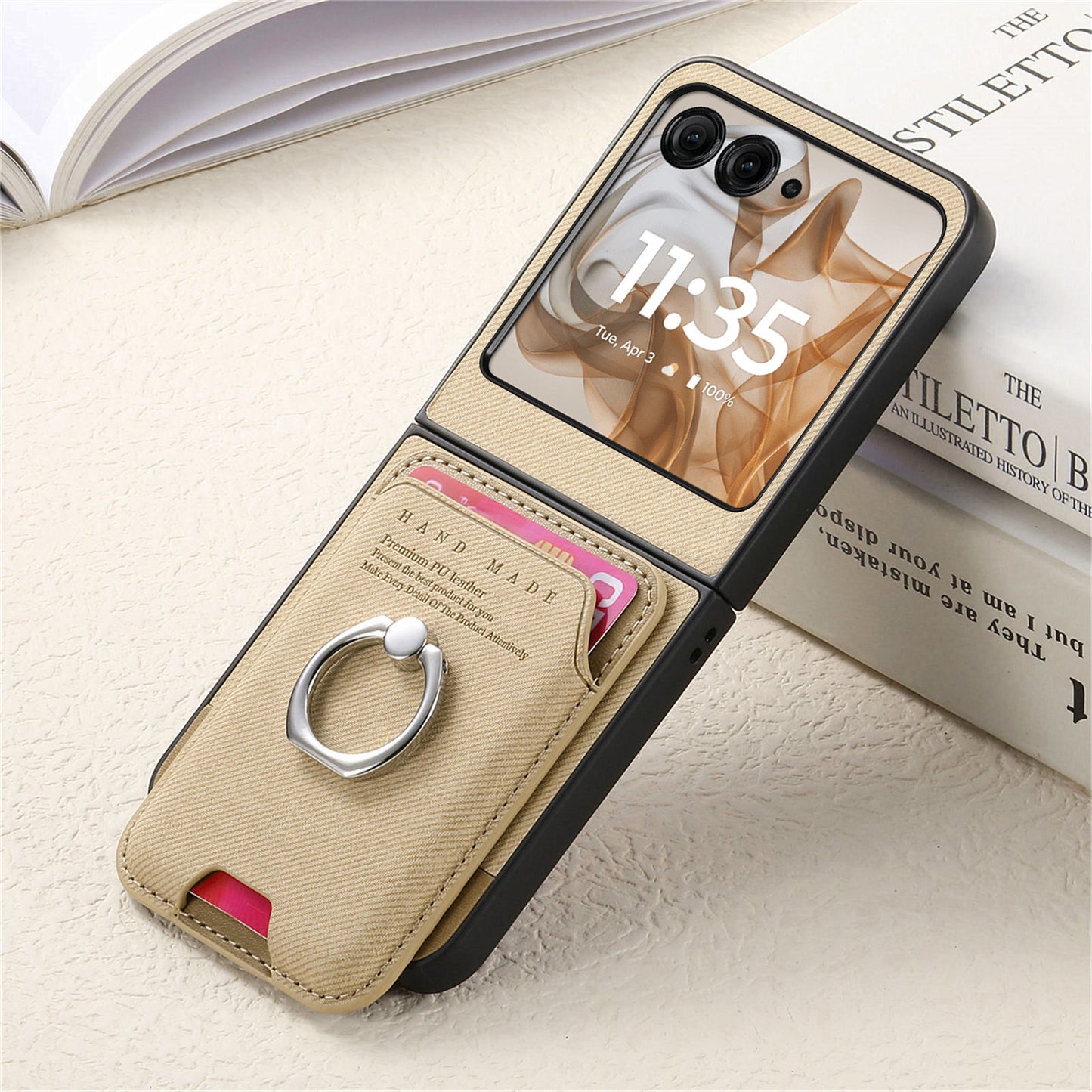 Samsung Z Flip Leather texture Pocket Case (Exclusive)