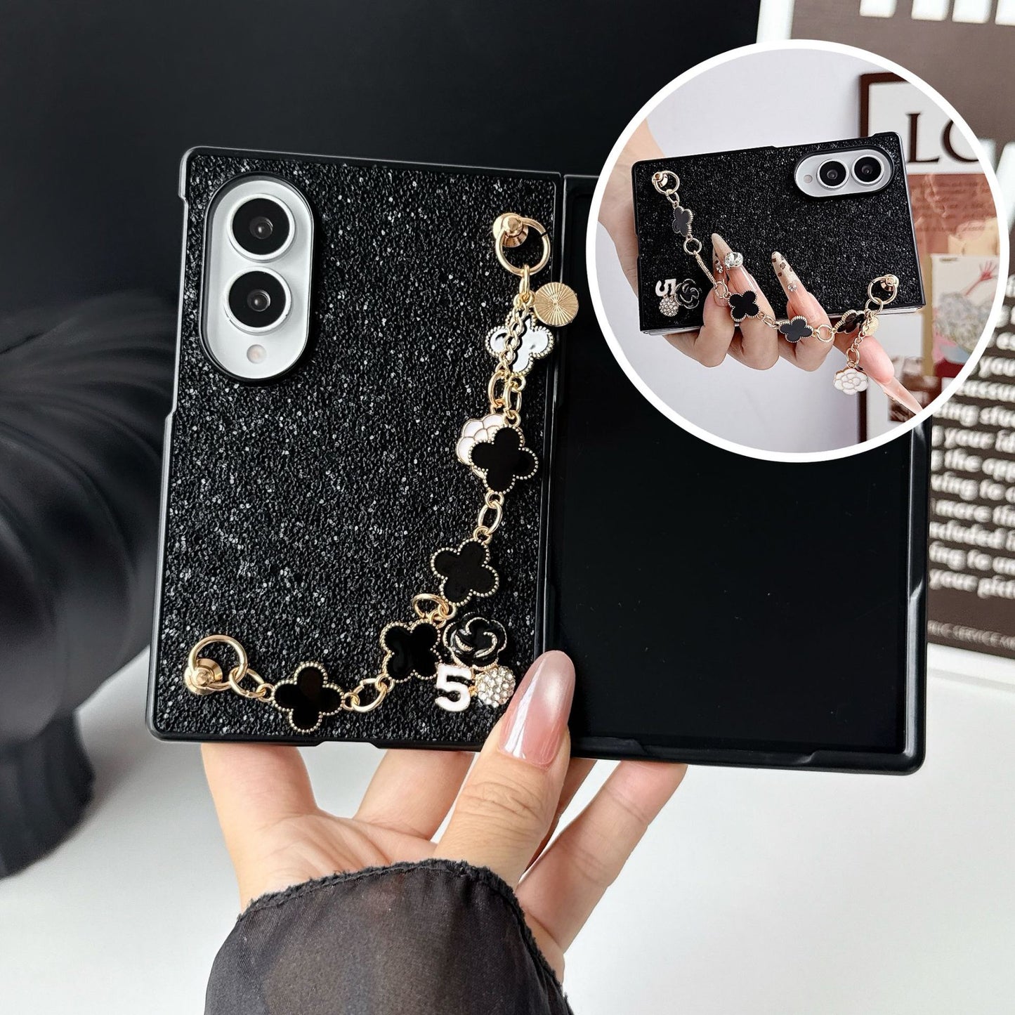 Samsung Fold colorful Chanel-style bracelet protective case (Exclusive)