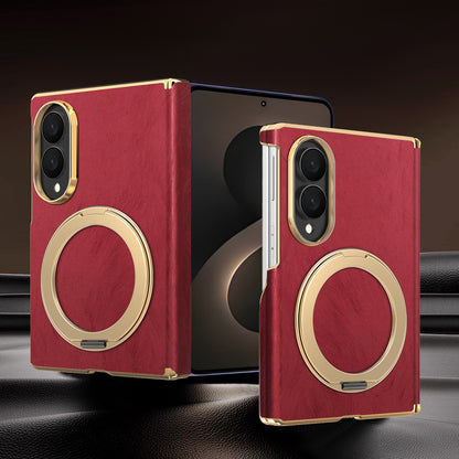 Samsung Fold series screen velvet dual-axis phone case, magnetic rotating stand Case (Exclusive)