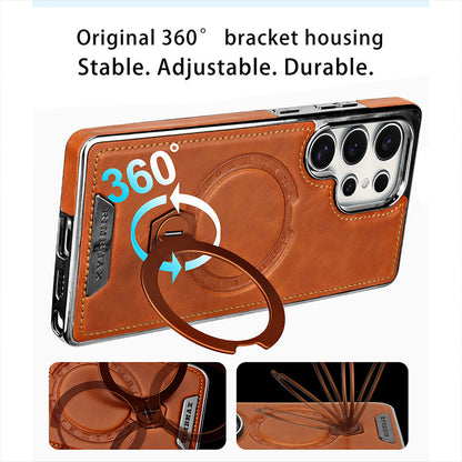 Samsung Ultra series 360-Degree Rotating Magnetic Stand, High-End Leather Texture Case (Exclusive)